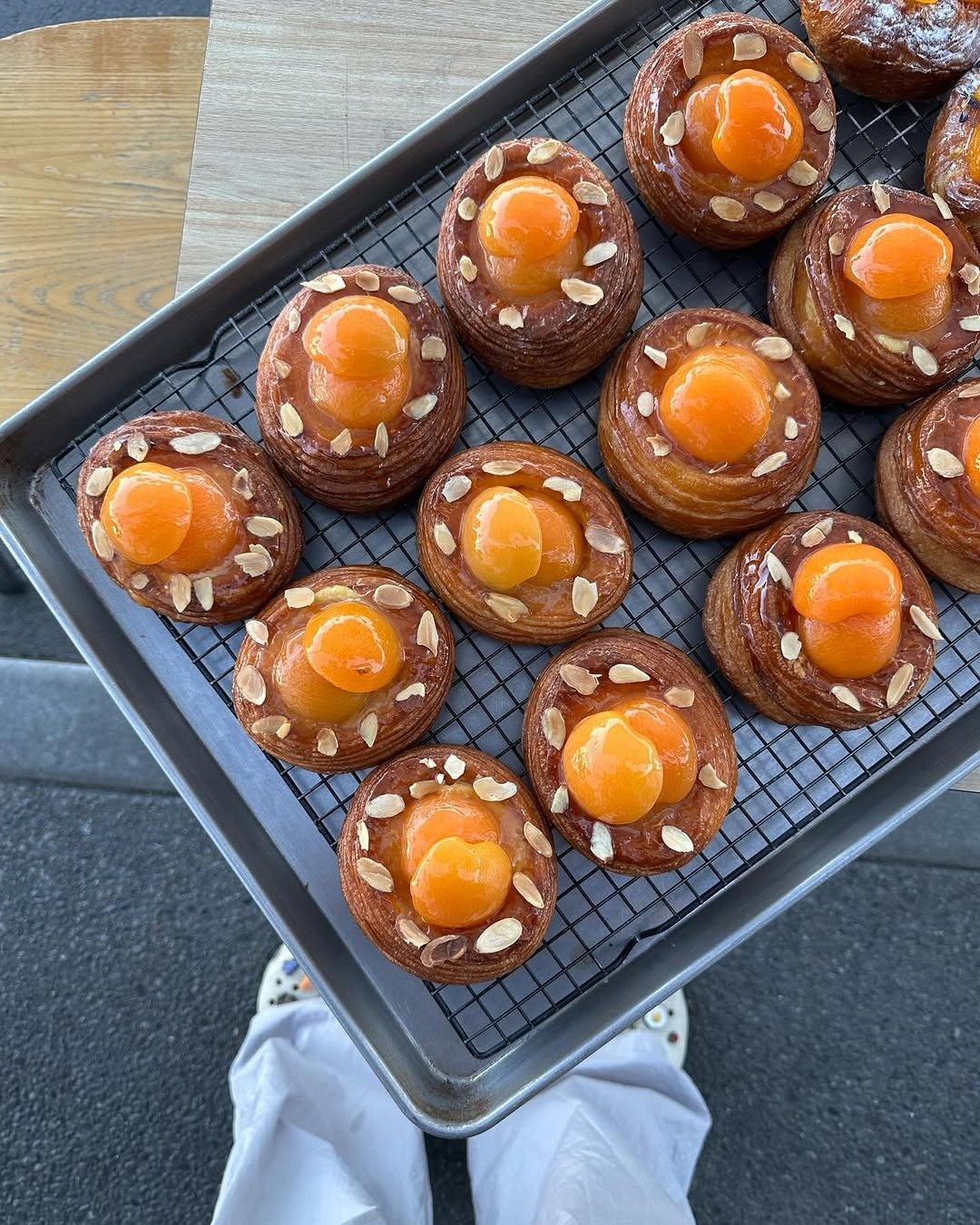 Fresh apricot Danish pastries